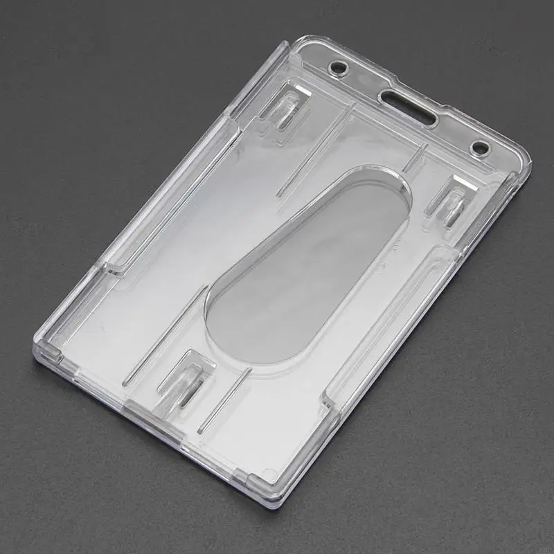 

A9BD Hard Plastic Access Card Cover Credit Card for Case Badge Holder Double Side