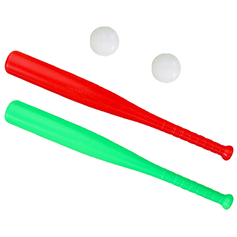 2 Sets Toddler Games Outdoor Training Baseball Bat Props Toys Children Small Footballs for Kids