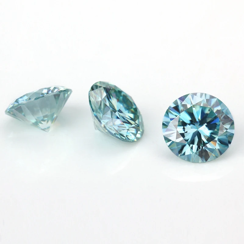 Zertifizierter Großhandel für blaue Moissanit-Diamanten im Brillantschliff, lose Moissanit-Edelsteine für Schmuck mit Gutachten – Detail 4