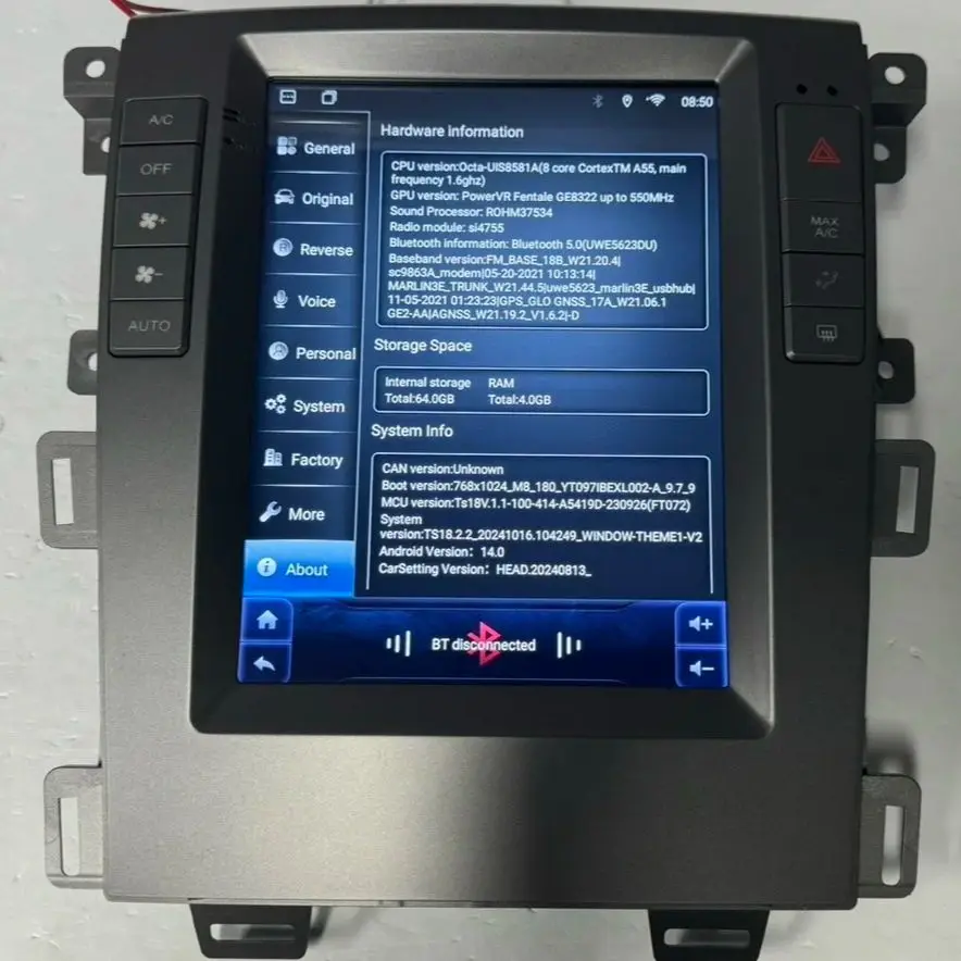 For Ford EDGE 2012 - 2014 Android 14 Car Radio Tape Recorder Navigation Tesla Style Screen Stereo Auto Multimedia DVD Player