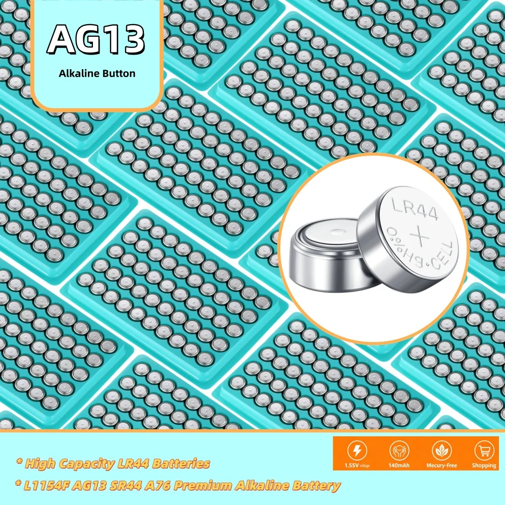 50-500PCS AG13 LR44 Alkaline battery Cell Coin 1.5V Button Batteries LR41 LR1130 LR626 LR44 for Watch Toy