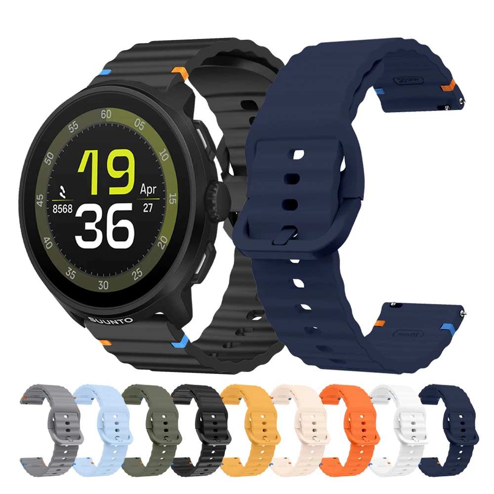 حزام سيليكون ل SUUNTO RUN/RACE/RACE S استبدال سوار كوريا ل SUUNTO 5 9 الذروة برو/العمودي الرياضة 20 مللي متر 22 مللي متر حزام (استيك) ساعة