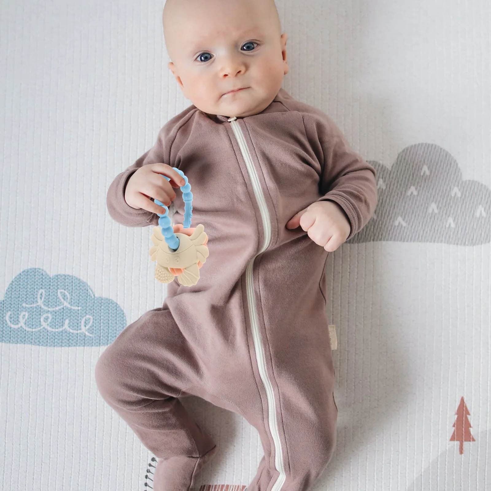 

2PCS Silicone Teething Crab Shape Infant Baby Teethers Gum Relief Chew Toys Bracelet Design Sky Silica Gel Toddler