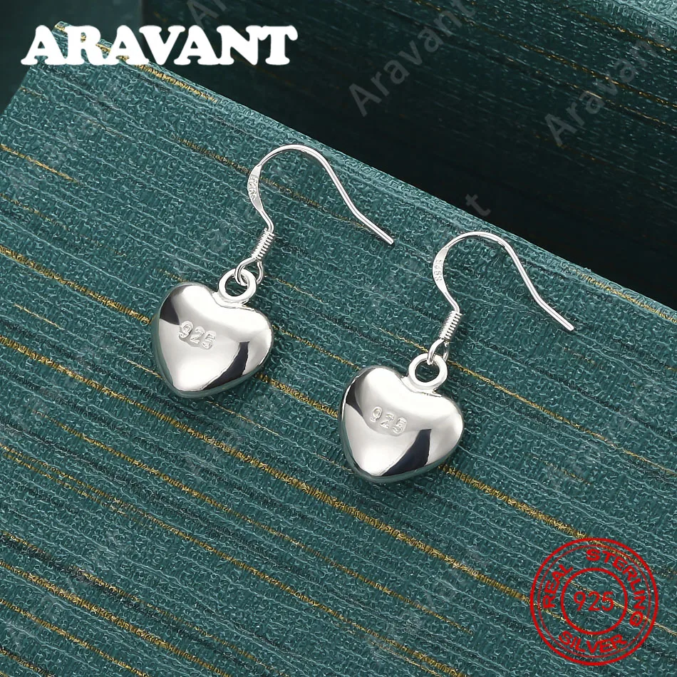 

925 Sterling Silver Short Polished Heart Earrings - Unique Gift for Women, Versatile for Events and Jewelry