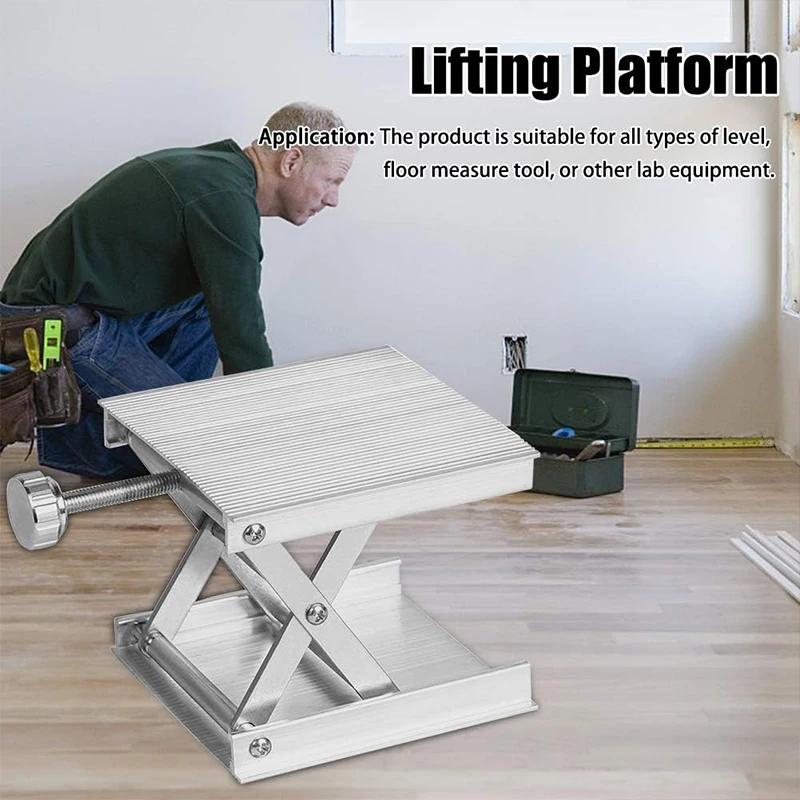Mesa de elevação de nível a laser, tesoura de laboratório, plataforma de elevação manual, instrumento de adesão de parede, acessórios de suporte de liga de alumínio, 1 peça