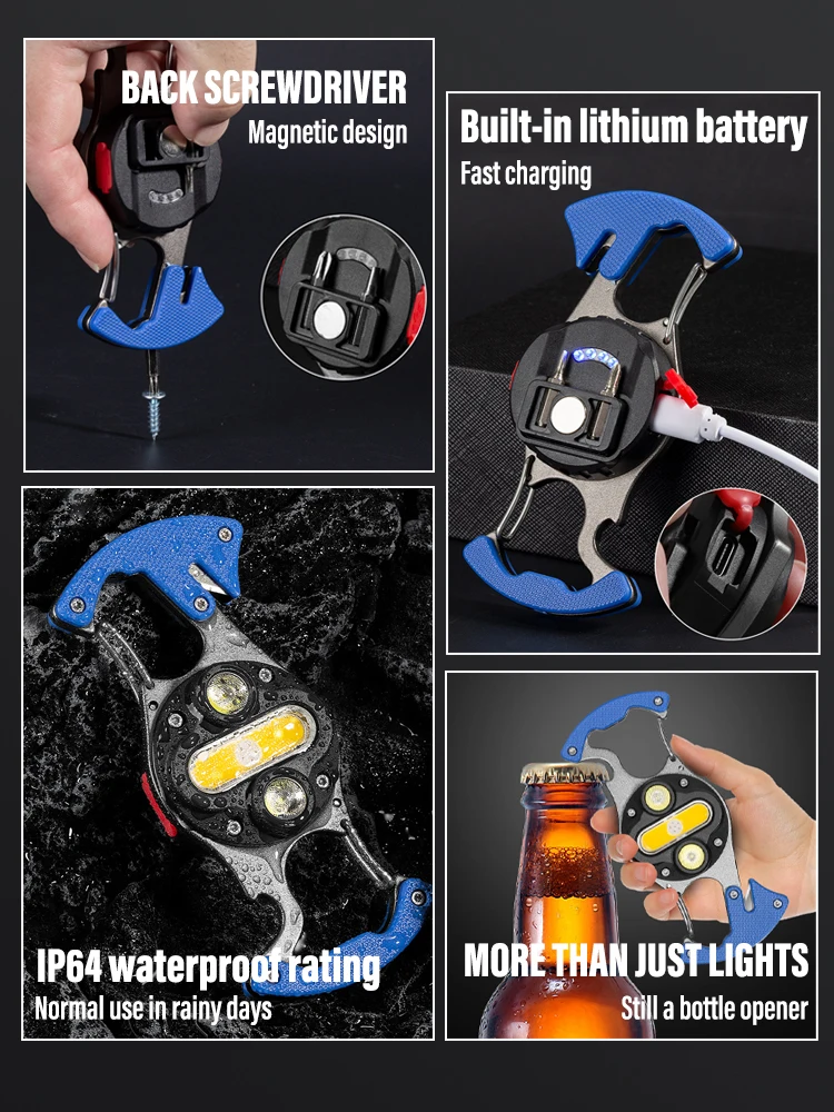 Mini Multifunctional LED Flashlight Torch Super Bright Camping Lights with Magnet and Screwdriver Multicolor Waterproof Light