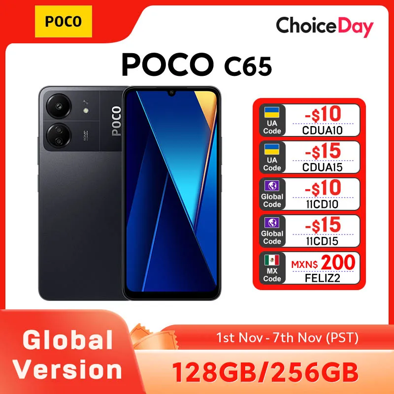 [Disponibile] POCO C65 Versione globale 128 GB/256 GB MediaTek Helio G85 Octa Core Display da 6,74 pollici 90 Hz Fotocamera da 50 MP 5000 mAh NFC