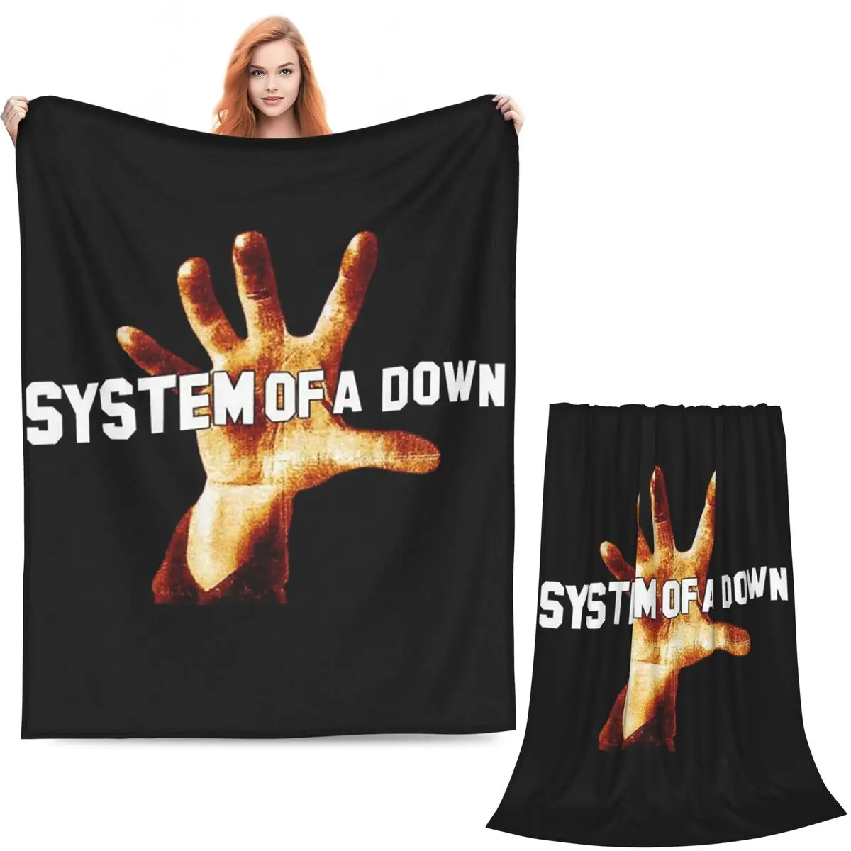 System Of A Down Band (4) Blanket Soft Warm Flannel Throw Blanket Plush for Bed Living room Picnic Travel Home Sofa