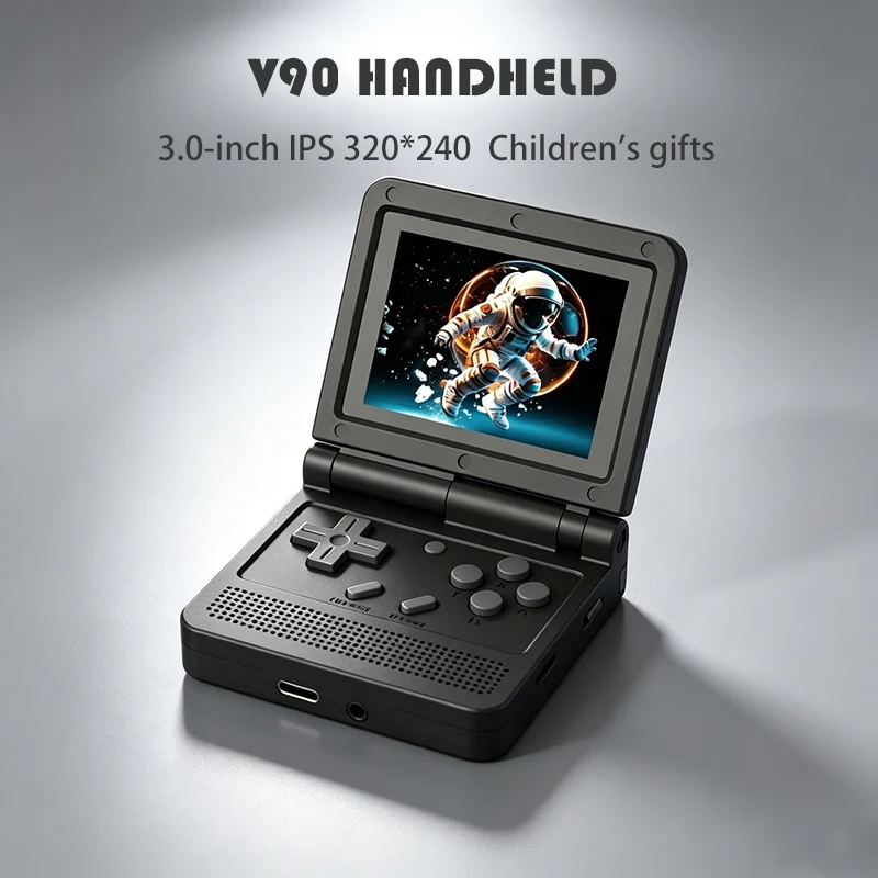 Consola de Juegos Portátil Retro V90 con Pantalla IPS de 3.0 Pulgadas, 55G, Código Abierto Linux, Regalos