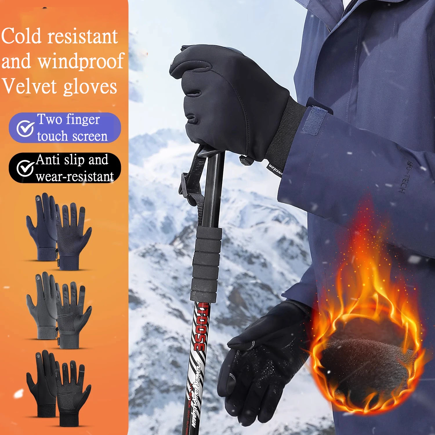 

Kyncilor Women's Waterproof Touch Screen Cycling Gloves for Winter Motorbike, Skiing Climbing Fishing & Outdoor Activities Men