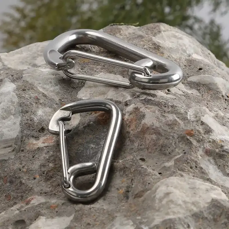 1/2/5Pcs 304 Stainless Steel Spring Snap Hook Carabiner Simple Hook M6-M20  for Diving Dive Boat Kayak Accessory