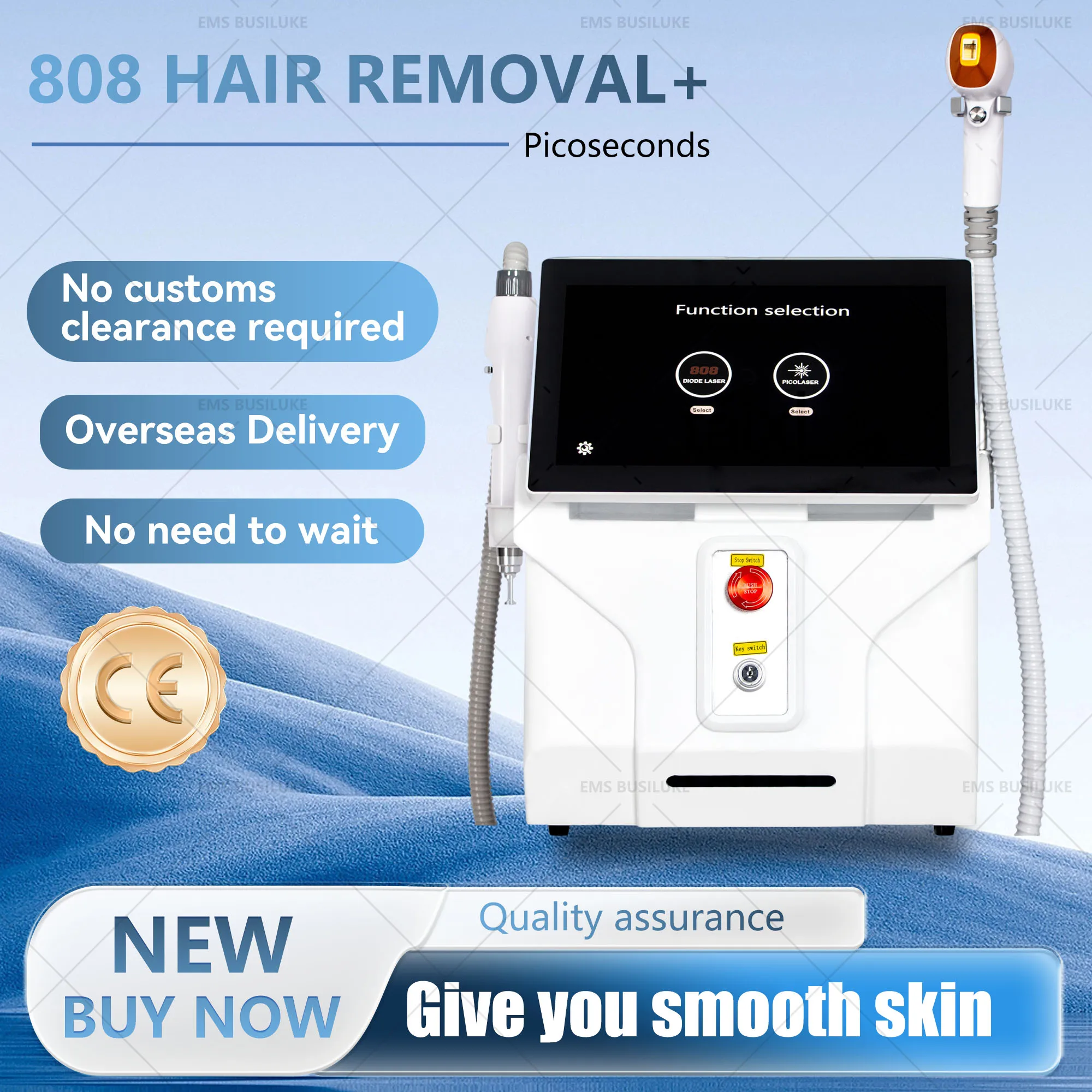 Diode Laser saphir 808 épilation indolore à froid Laser tatouage Pigment élimination des taches haute puissance pour le visage corps entier nettoyage des Pores