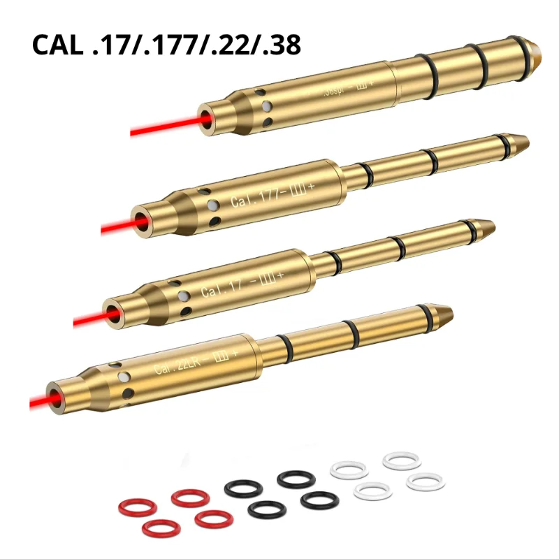 No Battery Laser Calibration Tool .22LR 17 177 9mm .38 223 45ACP .22 Laser Collimator