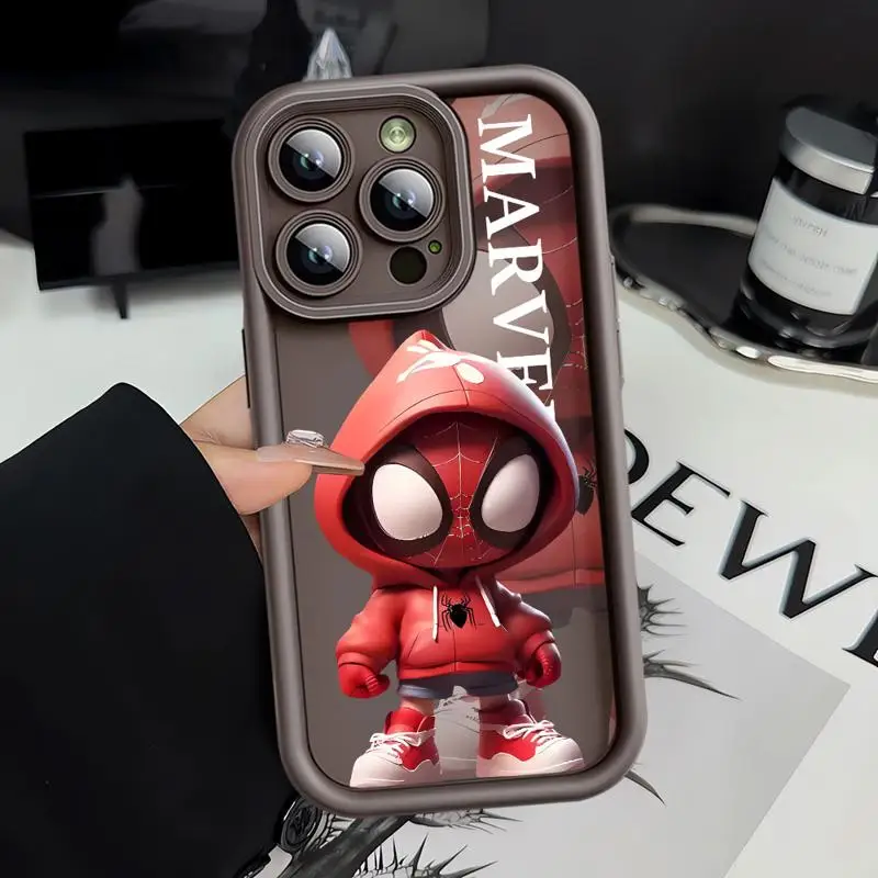 Handyhüllen für Apple iPhone 15 13 14 12 11 Pro Max XS 7 XR 14Plus 8X Angel Eye Ladder Funda Cover Marvel AI SpiderMan Iron Man