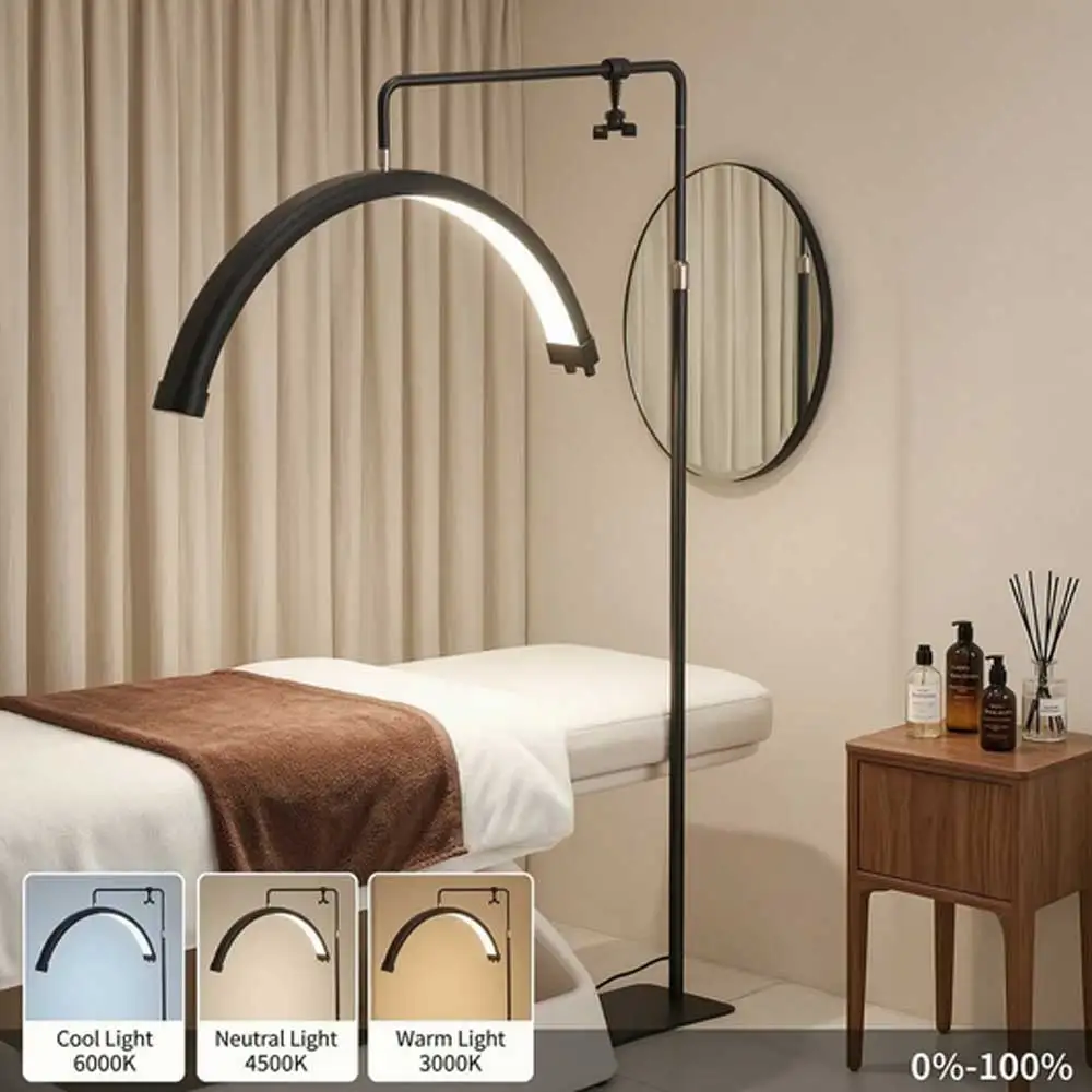 Halbmond-LED-Wimpernlampe, Fotografie-Beleuchtung für Wimpernverlängerung, Beauty-Make-up Stehlampe für Salon-Studio-Beleuchtung
