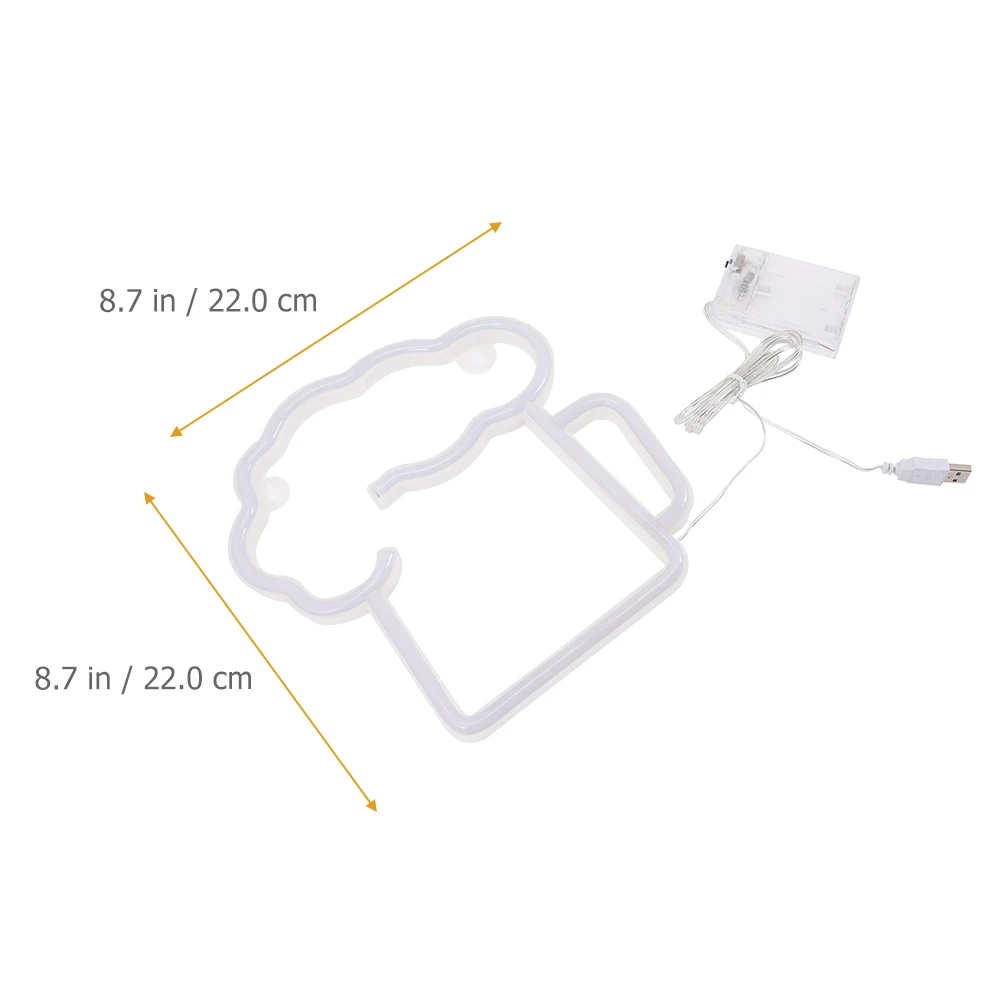

2Pcs Decorative LED Neon Beer Light Wall Lamp Fashionable Night Illumination