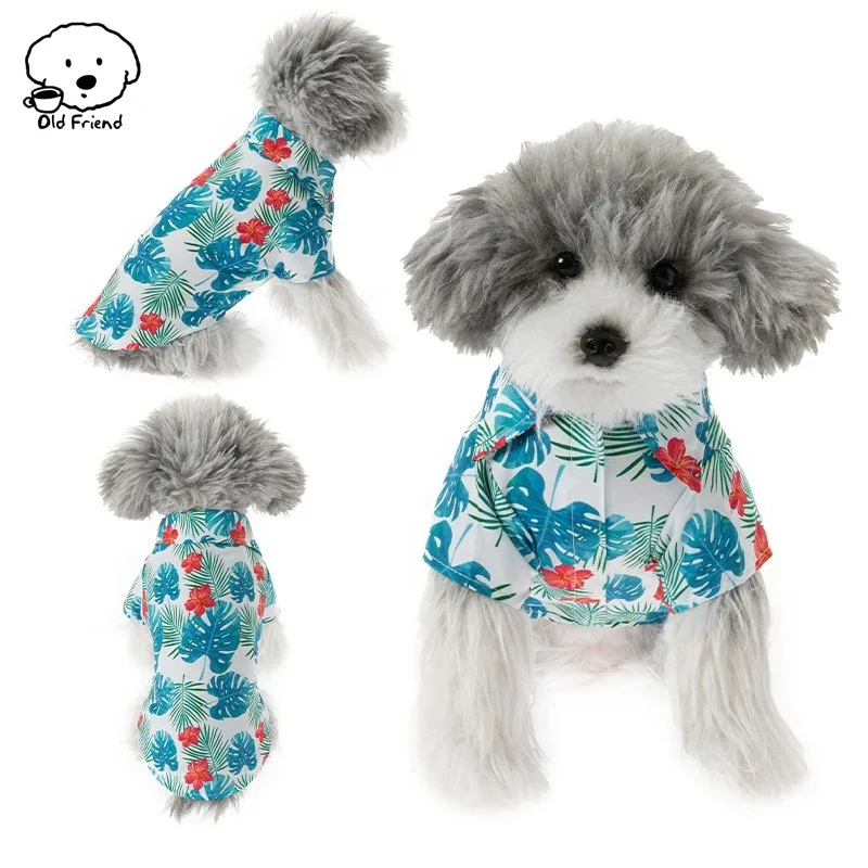 Hawaiian Style Dog Shirt Summer Pet Dog Clothes for Small Medium Dogs Puppy Clothing French Bulldog Pomeranian Pets Outfits