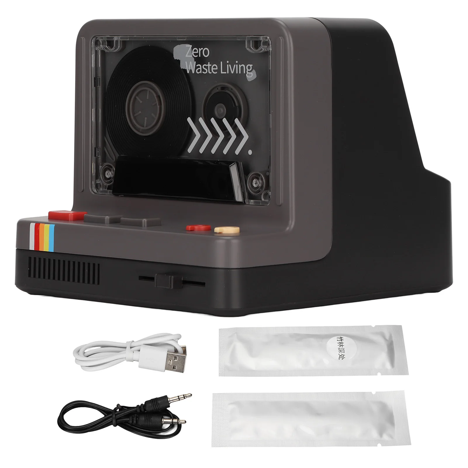 

Портативный стереодинамик в форме кассеты, ретро-колонка с поддержкой AUX и карт памяти