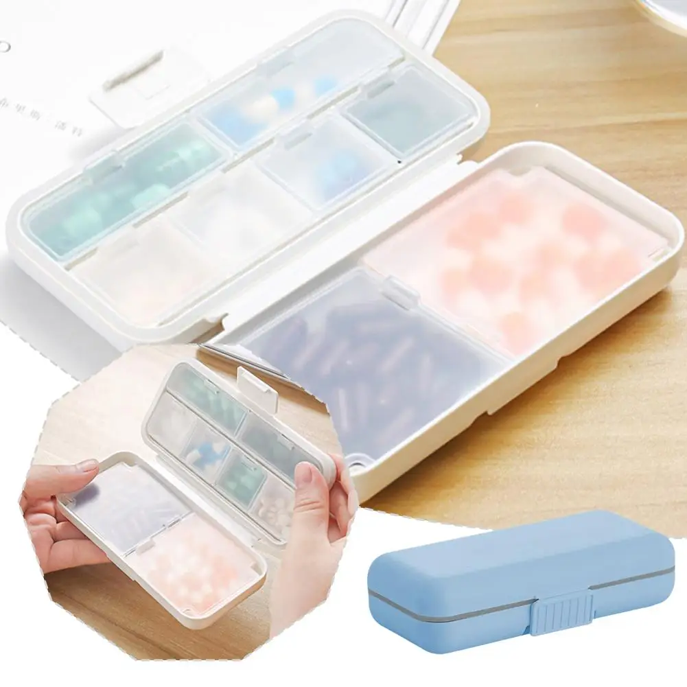 NEW High-end 8 Compartments Travel Pill Organizer Pocket Daily Pill Case Pill Box For Pills/Vitamin/Fish Oil/Supplements W7A9