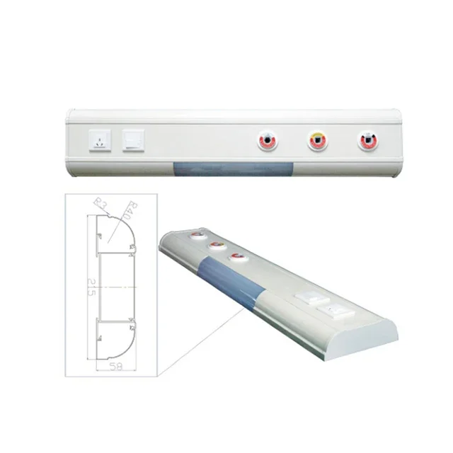 Aluminum Alloy Modular Medical Gas Supply Horizontal Bed Head Unit