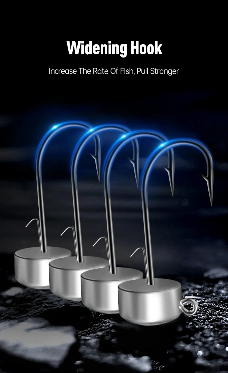 Königreich 12 stücke Ned Rig Jig Kopf Angelhaken 1,8g 2,7g 3,5g 4,2g Haken Für Weichen wurm Köder Bass Fisch Pesca Hecht Forelle Zubehör – Detail 10