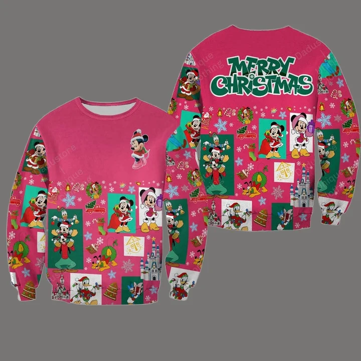 25/26 حار بيع جديد ديزني ميكي موضوع سلسلة سترة قبيحة الأسرة حفلة عيد الميلاد هوديي الموسع الكبار الخريف/الشتاء #1
