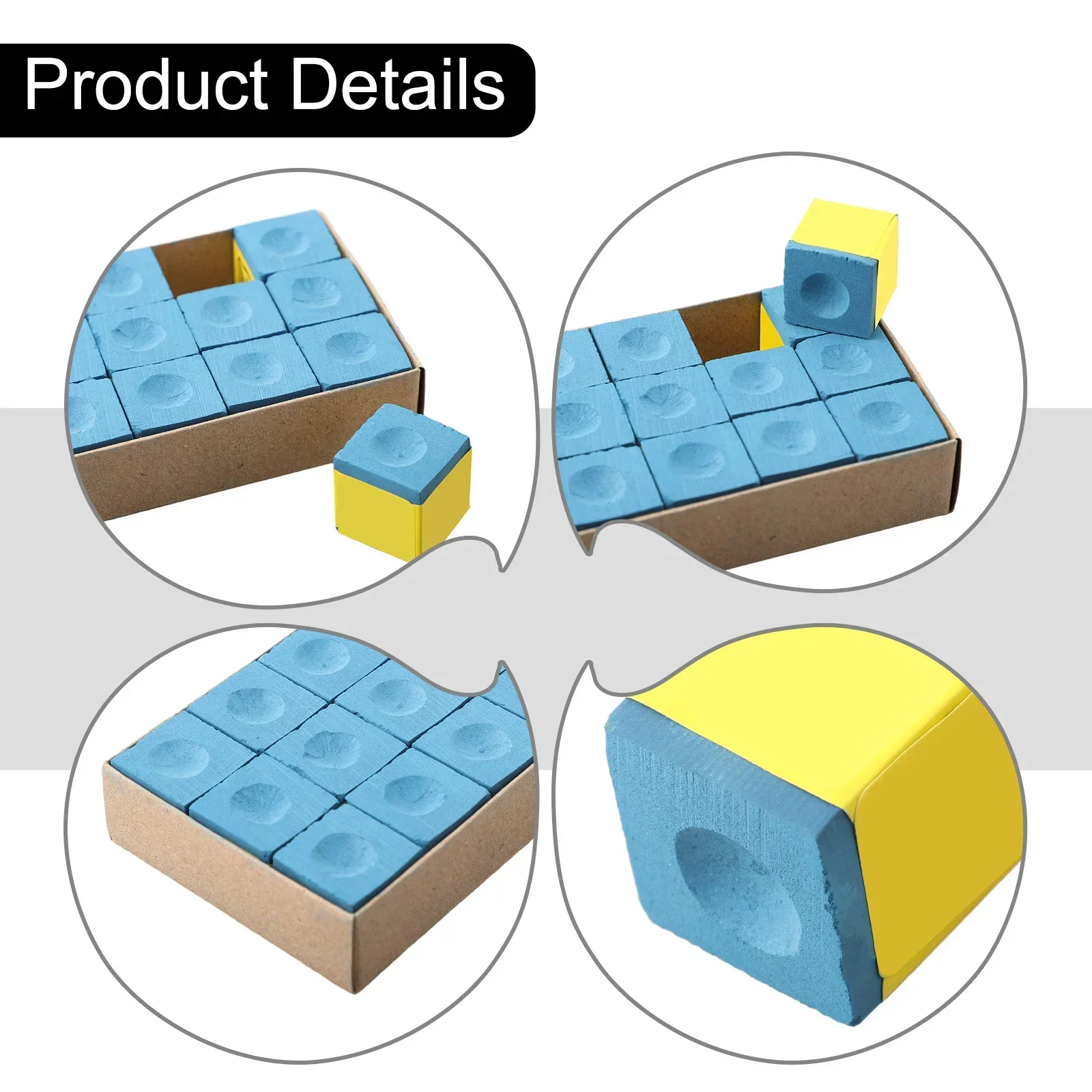 ビリヤード用プールキューチョークキューブ、スヌーカーキュー、クラブ交換用アクセサリー、23x23x22.6mm、12個