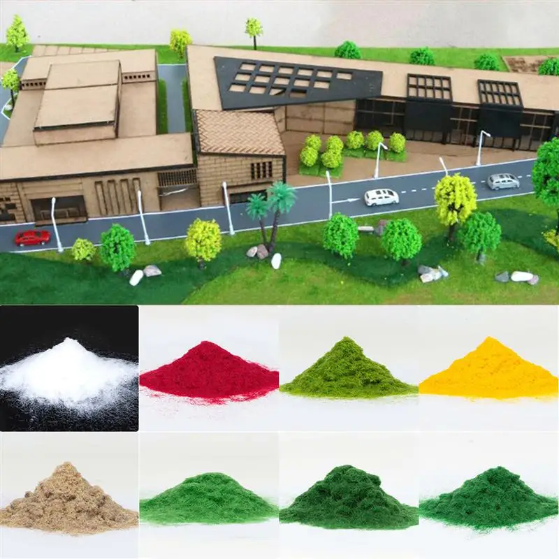 30g/Bag Miniature Scene Model Materia 3MM Turf Flock Lawn Nylon Grass Powder Base & Scenery Flock Modeling Accessories