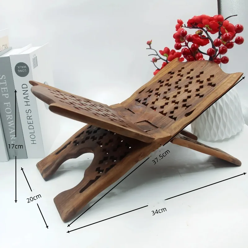 Handcrafted Solid Wood Reading Stand, Vintage Wooden Book Holder, Study Desk, Reading Rack