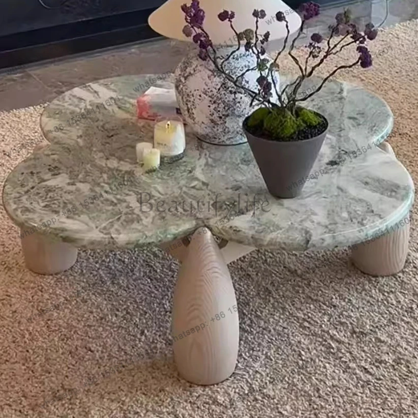 Mountain Stream Coffee Table, Vintage Marble Design for Small Space, Modern Luxury, Heat & Scratch Resistant, Customizable