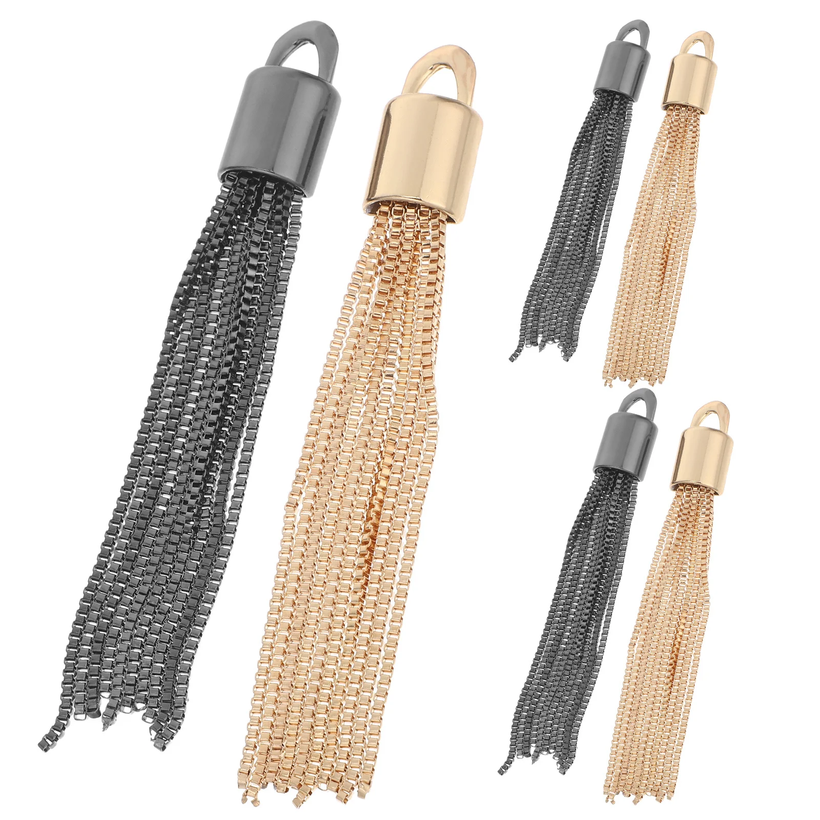 

6Pcs Long Alloy Bag Pendant Tassels Metal Keychain Charms Handbag Purse Accessories Mini Tassels for Craft Jewelry Making