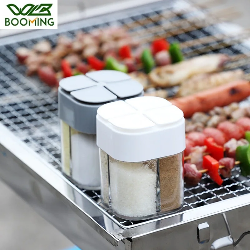 WBBOOMING Barattolo per condimenti per barbecue Bottiglia per organizer per spezie Contenitore per condimenti da campeggio all\'aperto Set di gadget