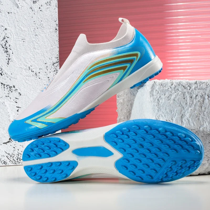 Men Football Boots Outdoor Training Soccer Shoes Non Slip FG/TF Studded Natural Grass Soccer Cleats Lightweight
