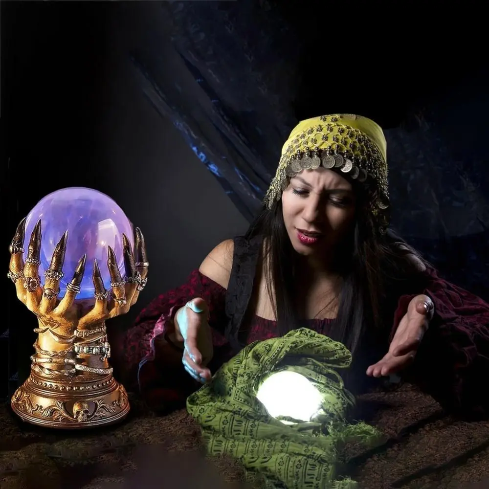 EU/ US Plug Magic Hand Static Ball Flashing Function Static Sensor Halloween Crystal Ball Hand Touch Flashing Crystal Ball
