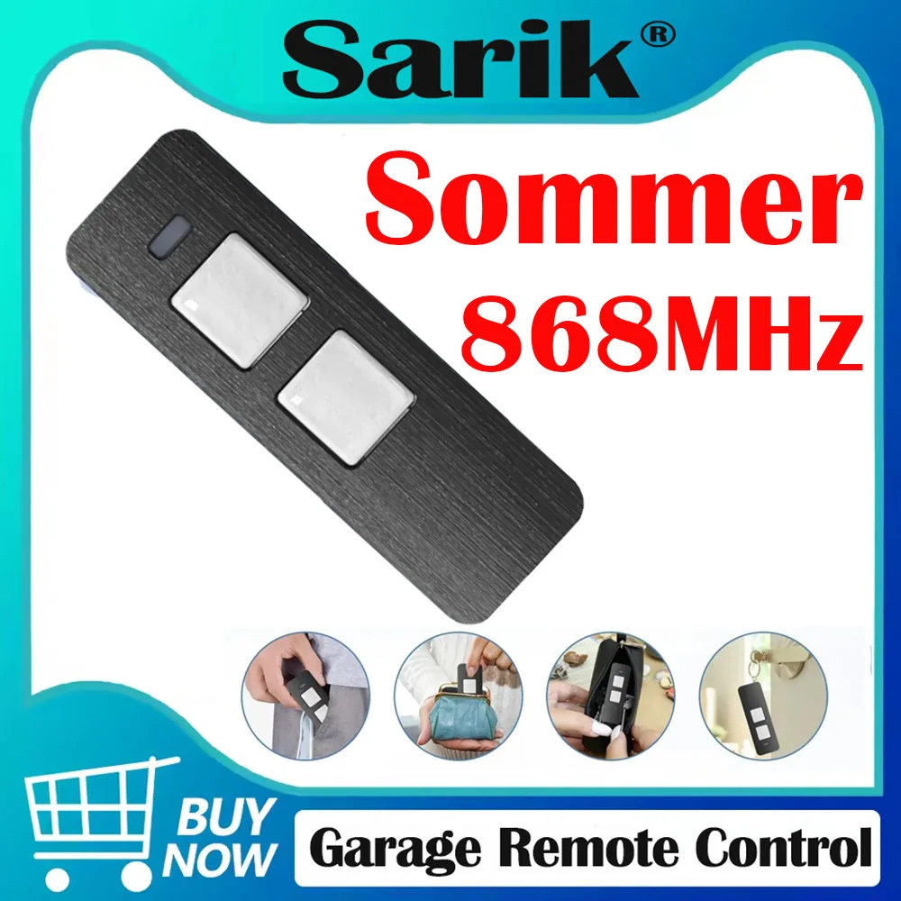868MHz Garage Door Remote Control Replacement for SOMMER Pearl 4018V000 4015862001900 S10019-0001 Garage Gate Opener Transmitter