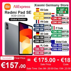 Global Version Xiaomi Redmi Pad SE 11 Mi Tablet 256GB Large Battery Snapdragon® 680 Quad speakers Dolby Atmos® 11