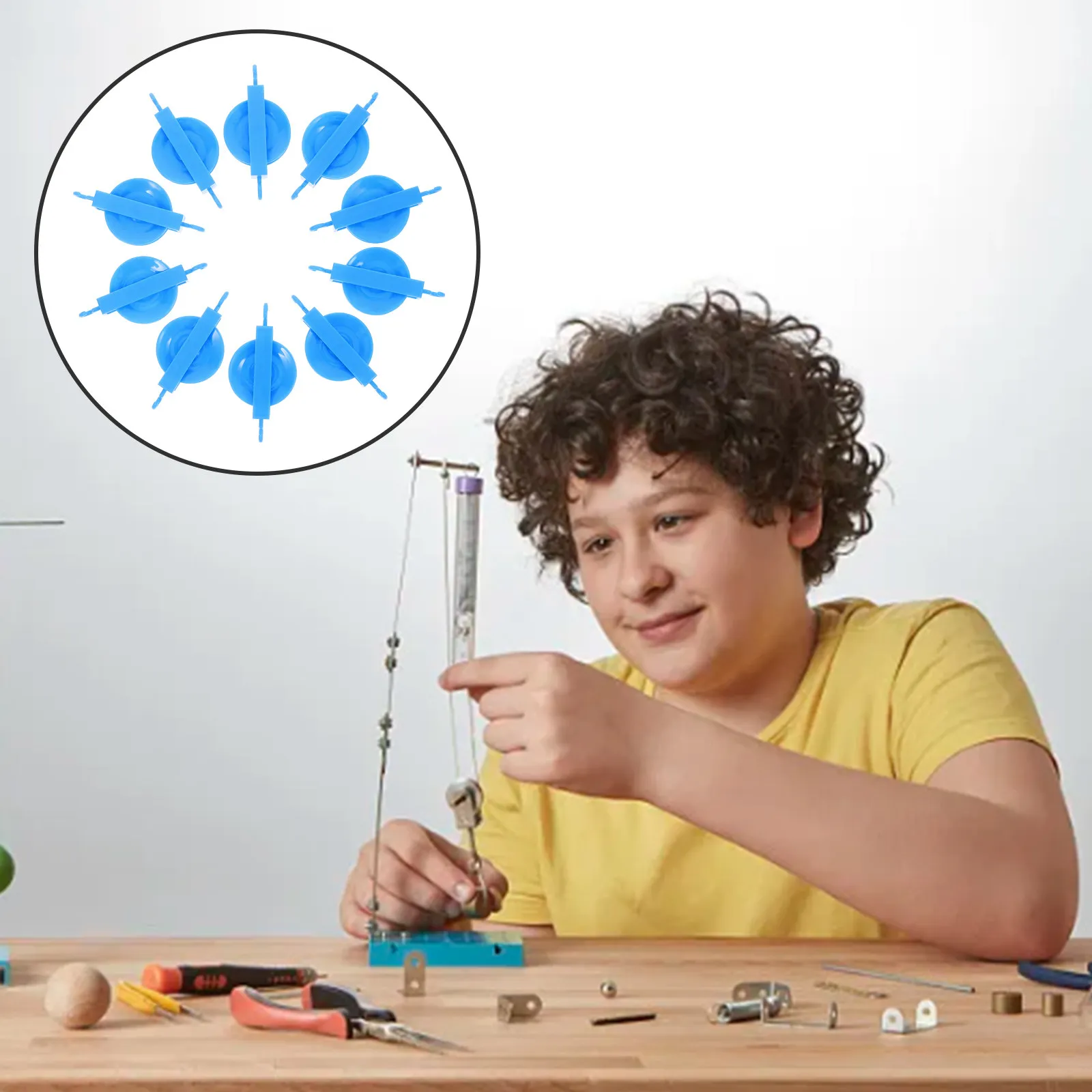 

Набор из 10 пластиковых блоков-роликов для физических экспериментов, обучения механике и школьных научных занятий