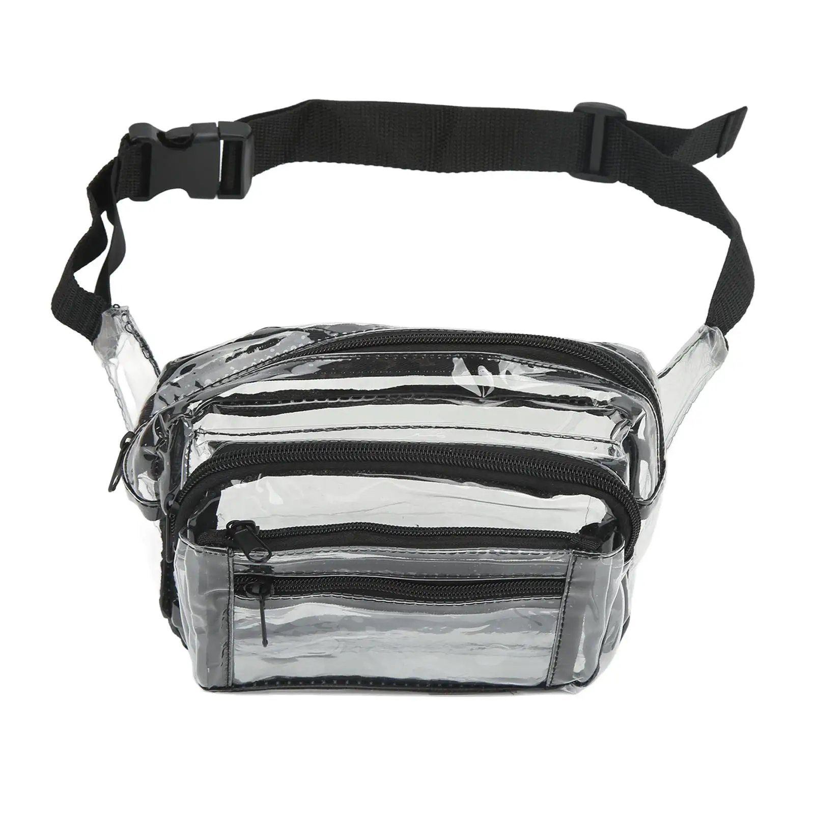 

Waterproof Clear PVC Waist Bag Fanny Pack with Zipper - Large Capacity for travel Sports Gear