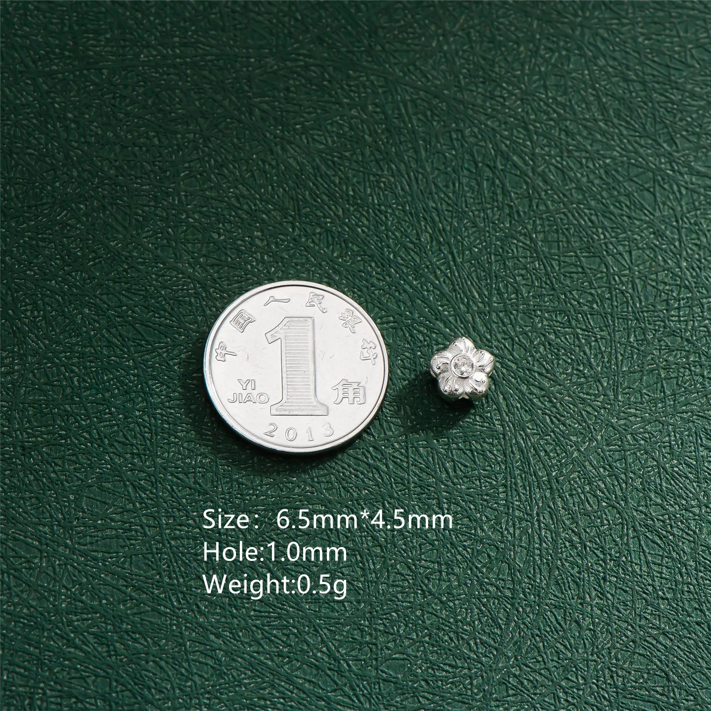 100% Real Sterling 925 Silver Through-hole Septal Zircon Flower Bead Diy Material Accessory For Bracelet Necklace