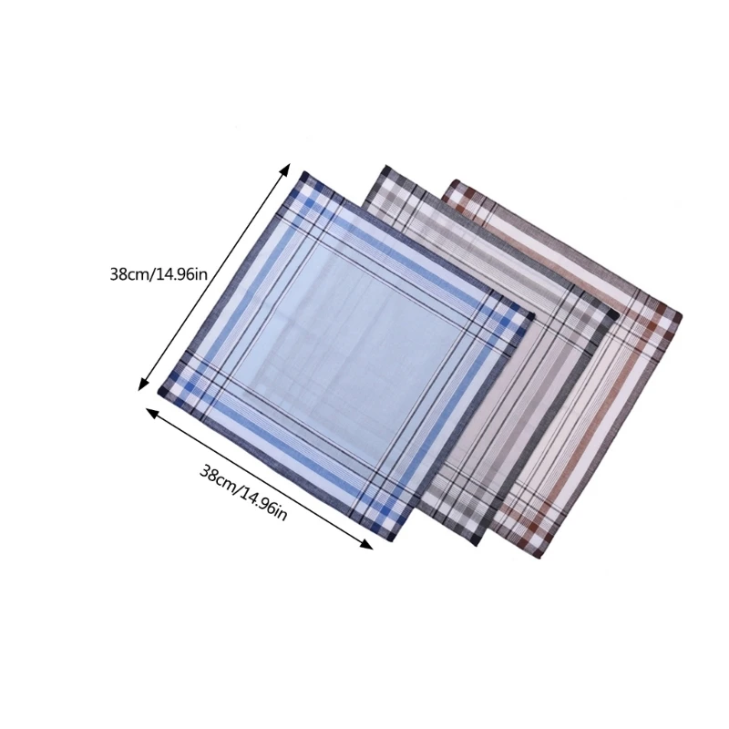 Стильный карманный носовой платок, мужские клетчатые носовые платки, большая бандана 15x15 дюймов, карманное полотенце с высокой