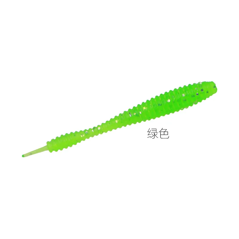 Sea.Yolo 1/10pcs/box Mini Lure Bait Root Fishing Soft Bait TPR Floating Soft Insect Needle Tail Spiral Soft Bait Fishing Tools