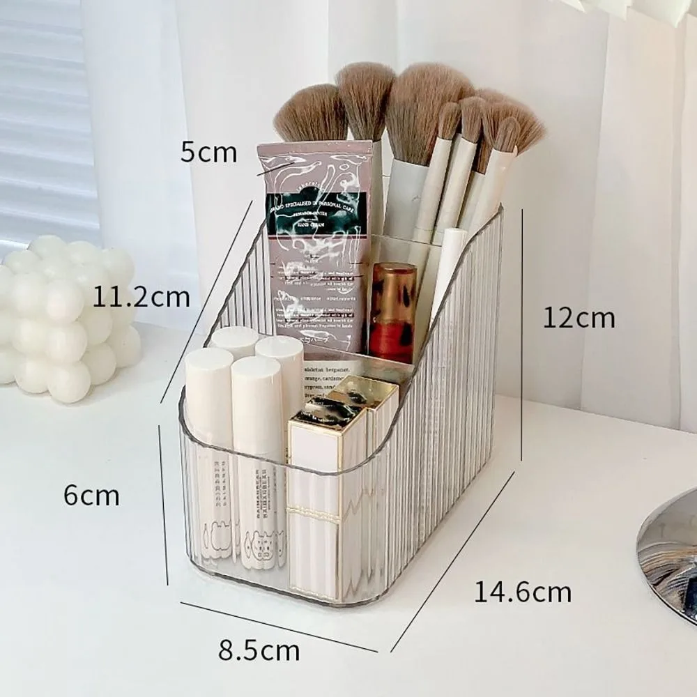 Transparent Makeup Organizer New 3/4-Slot Plastic Vanity Case Lightweight Washable Cosmetics Storage Rack