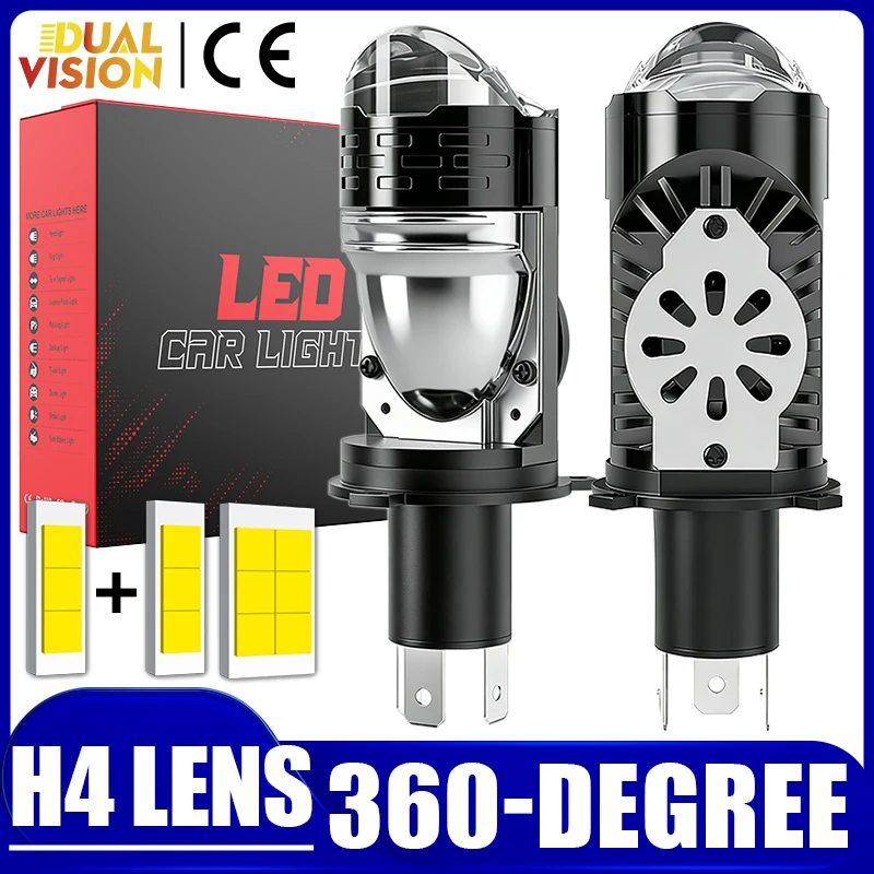 

H4 LED Headlight Bulb Projector Lens Canbus 9003 HB2 Super Bright LED Fan Car light 6000K Hi/Low Light Apply to Car&Motorcycle