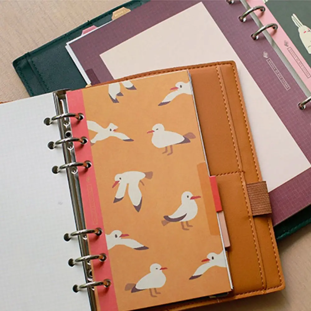6 قطعة A5/A6/A7 فهرس صفحات الكرتون الحيوان 6 ثقوب الصفحة الداخلية تصنيف مخطط دوامة دفتر فواصل أوراق فضفاضة