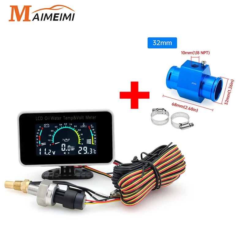 

Автомобильный манометр 3 в 1, универсальный измеритель температуры воды, для автомобилей, лодок, грузовиков, 12 В, 24 В