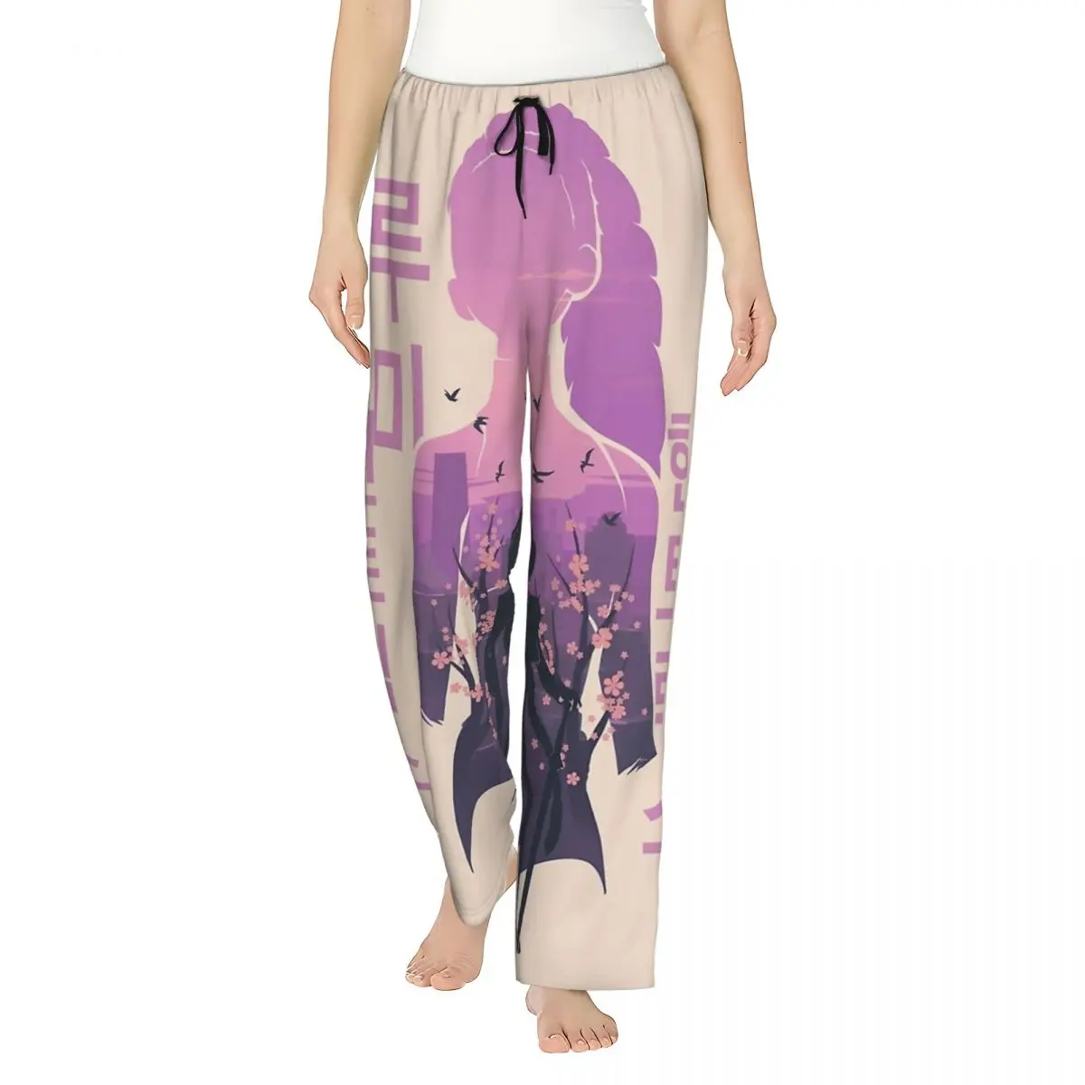 

KPop Zoey Kpop Demon Rumi HUNTRIX Pajama Trousers Spring Vintage Daily Sleepwear Bottoms Female Home Trousers Oversized Pajamas