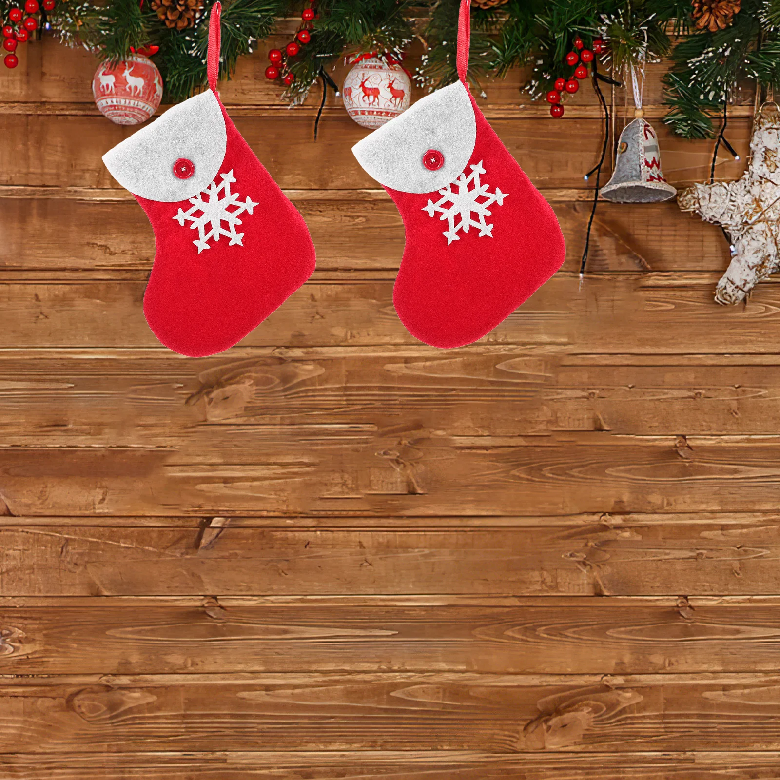 

4Pcs Christmas Hanging Stocking Decor Festive Xmas Sock Pendant for Tree Wall Door Fireplace Party Decoration Item