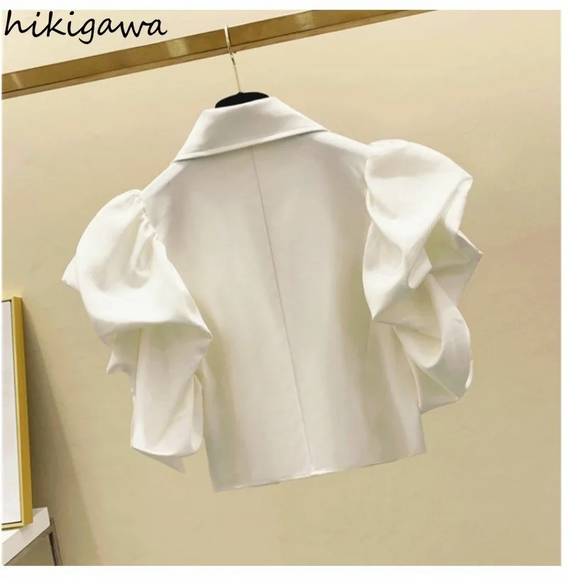 Puff Sleeve Blouse Women Clothes Crop Tops 2024 Blusas Mujer De Moda Slim Fit Chiffon Summer Shirts Sweet Korean Sweet Blouses