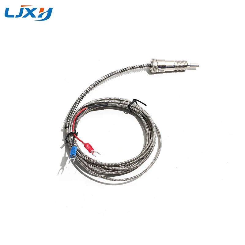 LJXH K Type Thermocouple Bayonet Compression Spring Thread M12*1.5 for Temperature Controller Metal Shield 1M/2M/3M/4M/5M