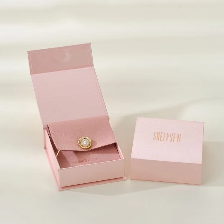 

New Design Factory Luxury Custom Printed Package Set Microfiber Gift Necklace Packaging Bag Flower Snap Button Pouch with Logo